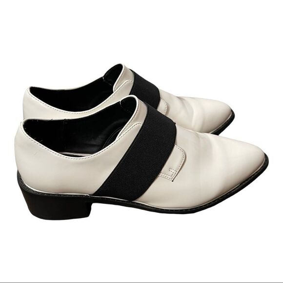ASOS White with Black Band Pointy Loafers Size 6 - Picture 2 of 10